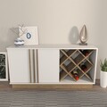 Bufet, Zena Home, Luna, 148x70x40 cm, PAL, Alb/Maro