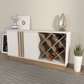 Bufet, Zena Home, Luna, 148x70x40 cm, PAL, Alb/Maro
