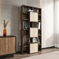 Corp biblioteca, Zena Home, Monaco, 85x176x20 cm, PAL, Nuc / Travertin