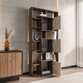 Corp biblioteca, Zena Home, Monaco, 85x176x20 cm, PAL, Nuc / Travertin