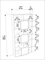 Corp biblioteca, Zena Home, Monaco, 85x176x20 cm, PAL, Nuc / Travertin
