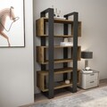 Corp biblioteca, Zena Home, Reina, 80x150x.29 cm, PAL, Nuc / Antracit