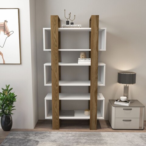 Corp biblioteca, Zena Home, Reina, 80x150x.29 cm, PAL, Nuc/Alb