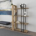 Corp biblioteca, Zena Home, Onno, 120x160x31 cm, PAL, Stejar / Negru