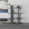 Corp biblioteca, Zena Home, Onno, 120x160x31 cm, PAL, Verde/Negru