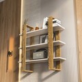 Raft de perete, Zena Home, Suno, 90x90x22 cm, PAL, Oud Stejar / Alb
