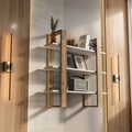 Raft de perete, Zena Home, Suno, 90x90x22 cm, PAL, Oud Stejar / Alb