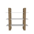 Raft de perete, Zena Home, Suno, 90x90x22 cm, PAL, Oud Stejar / Alb