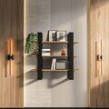 Raft de perete, Zena Home, Suno, 90x90x22 cm, PAL, Stejar negru / Oud