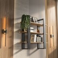 Raft de perete, Zena Home, Suno, 90x90x22 cm, PAL, Stejar negru / Oud