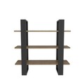 Raft de perete, Zena Home, Suno, 90x90x22 cm, PAL, Stejar negru / Oud