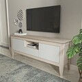 Comoda TV, Zena Home, Verde Modern, 150x59x35 cm, PAL, Bej/Alb