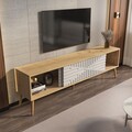 Comoda TV, Zena Home, Riso, 180x54x35 cm, PAL, Stejar Safir / Alb