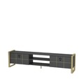 Comoda TV, Zena Home, Mila, 184x45x34 cm, PAL, Antracit / Aur