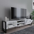 Comoda TV, Zena Home, Mora, 184x45x34 cm, PAL, Alb/Negru