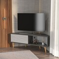 Comoda TV, Zena Home, Mora, 140x54x45 cm, PAL, Antracit/Alb