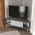 Comoda TV, Zena Home, Mora, 140x54x45 cm, PAL, Antracit/Alb