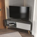 Comoda TV, Zena Home, Mora, 140x54x45 cm, PAL, Antracit/Alb