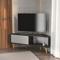 Comoda TV, Zena Home, Mora, 140x54x45 cm, PAL, Alb/Negru