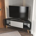 Comoda TV, Zena Home, Mora, 140x54x45 cm, PAL, Alb/Negru
