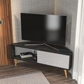 Comoda TV, Zena Home, Mora, 140x54x45 cm, PAL, Alb/Negru