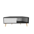 Comoda TV, Zena Home, Mora, 140x54x45 cm, PAL, Alb/Negru