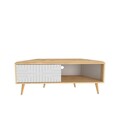 Comoda TV, Zena Home, Mora, 140x54x45 cm, PAL, Stejar Safir / Alb