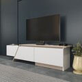 Comoda TV, Zena Home, Zonas, 180x28 cm, PAL, Alb / Cordoba