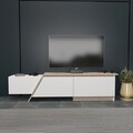 Comoda TV, Zena Home, Zonas, 180x28 cm, PAL, Alb / Cordoba