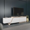 Comoda TV, Zena Home, Zonas, 180x28 cm, PAL, Alb / Cordoba