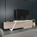 Comoda TV, Zena Home, Zonas, 180x28 cm, PAL, Cordoba / Alb