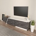 Comoda TV, Zena Home, Zonas, 180x28 cm, PAL, Gri/Alb