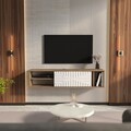 Comoda TV, Zena Home, Teo Floating, 140x29 cm, PAL, Nuc/Alb