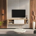 Comoda TV, Zena Home, Teo Floating, 140x29 cm, PAL, Stejar Safir / Alb