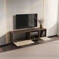 Comoda TV, Zena Home, Monaco, 150x54x35 cm, PAL, Nuc / Travertin