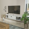 Comoda TV, Zena Home, Ibarra, 120x23 cm, PAL, Alb