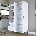 Dulap multifunctional, Rani, JE142, 120x198 cm, PAL, Alb
