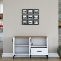 Dulap multifunctional, Rani, JE161, 120x78 cm, PAL, Alb/Maro