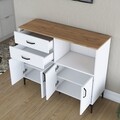 Dulap multifunctional, Rani, JE166, 120x98 cm, PAL, Alb/Maro