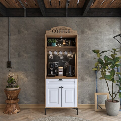 Dulap multifunctional, Rani, JE156, 70x170 cm, PAL, Nuc/Alb