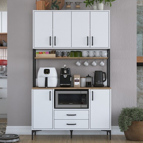 Dulap multifunctional, Rani, JE169, 120x198 cm, PAL, Nuc/Alb