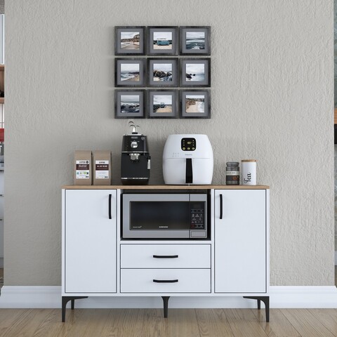 Dulap multifunctional, Rani, JE174, 120x78 cm, PAL, Nuc/Alb