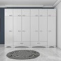 Dulap pentru haine, Rani, BA133, 245x226x48 cm, PAL, Alb