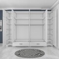 Dulap pentru haine, Rani, BA133, 245x226x48 cm, PAL, Alb