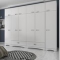 Dulap pentru haine, Rani, BA133, 245x226x48 cm, PAL, Alb