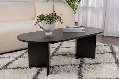 Masuta de cafea, Nordure, Sable, 119x40x60 cm, PAL, Negru