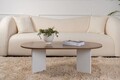 Masuta de cafea, Nordure, Sable, 119x40x60 cm, PAL, Nuc/Alb