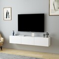 Comoda TV, Dovelle, Denby, 160x29 cm, PAL, Alb