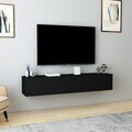 Comoda TV, Dovelle, Denby, 160x29 cm, PAL, Negru