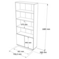 Corp biblioteca, Locelso, FR16-AA, 75x168 cm, PAL, Pin Atlantic / Antracit